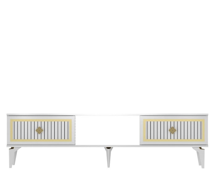 Hanah Home Soporte para TV Blanco y Dorado